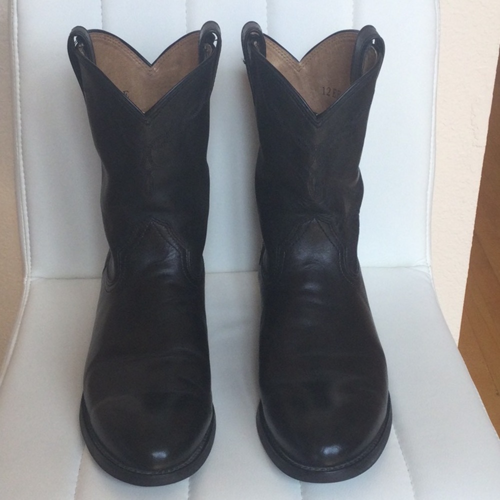 EUC Mens EE12 Black 35501 Heritage Roper Ariat Western Cowboy Boots - Picture 3 of 16